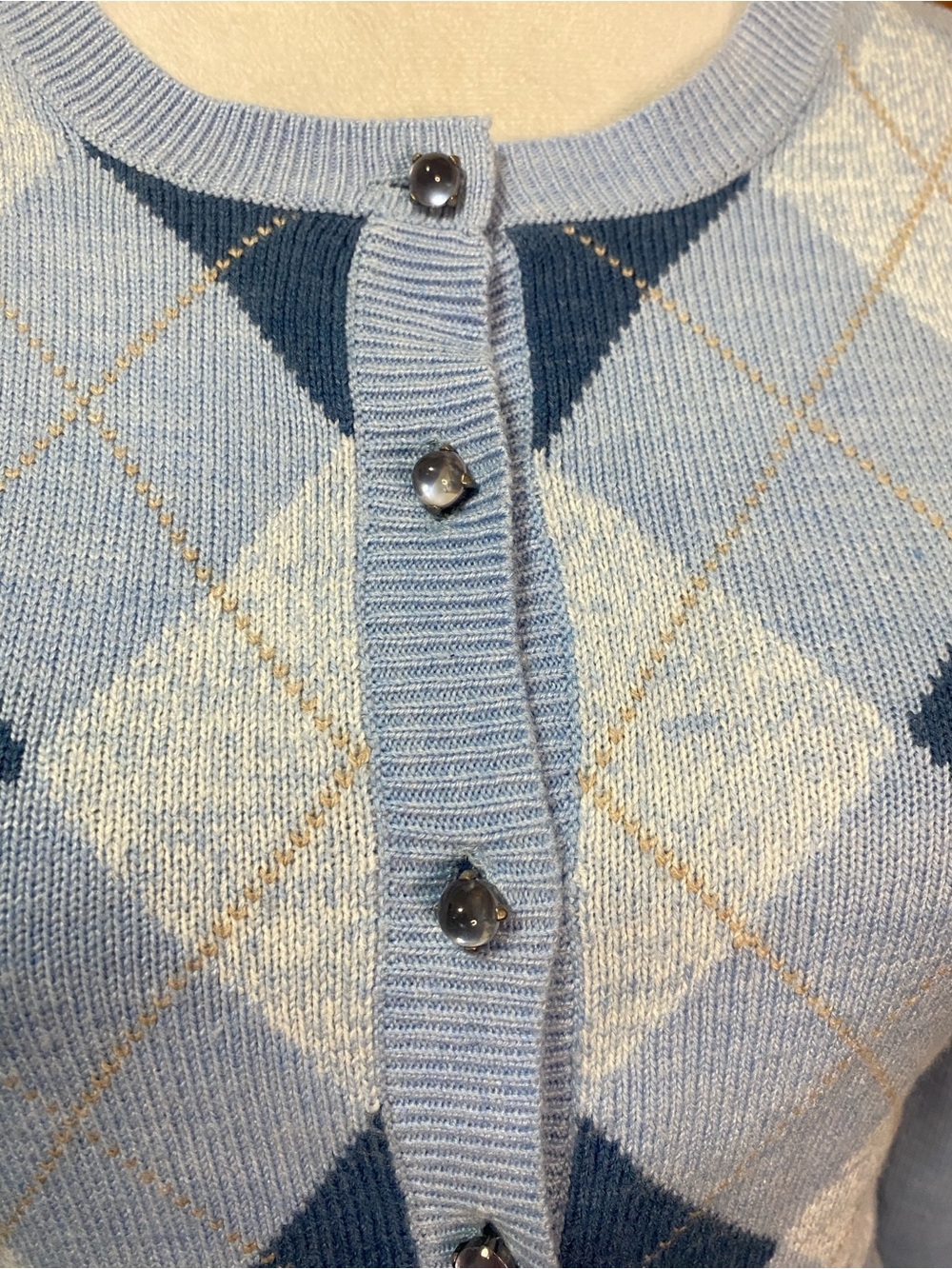 New York & Company Argyle Button-Up Sweater - Picture 5 of 6